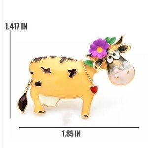 Cow Enamel Brooch Pin- Cow Enamel Pin Lapel Pin